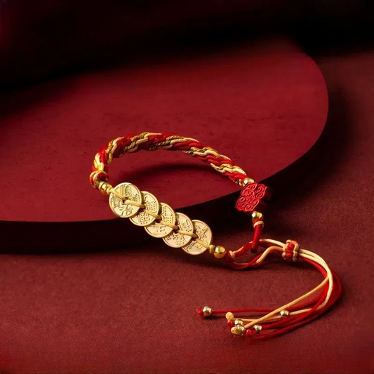 Five Emperor Qian Red Bracelet gathers blessings